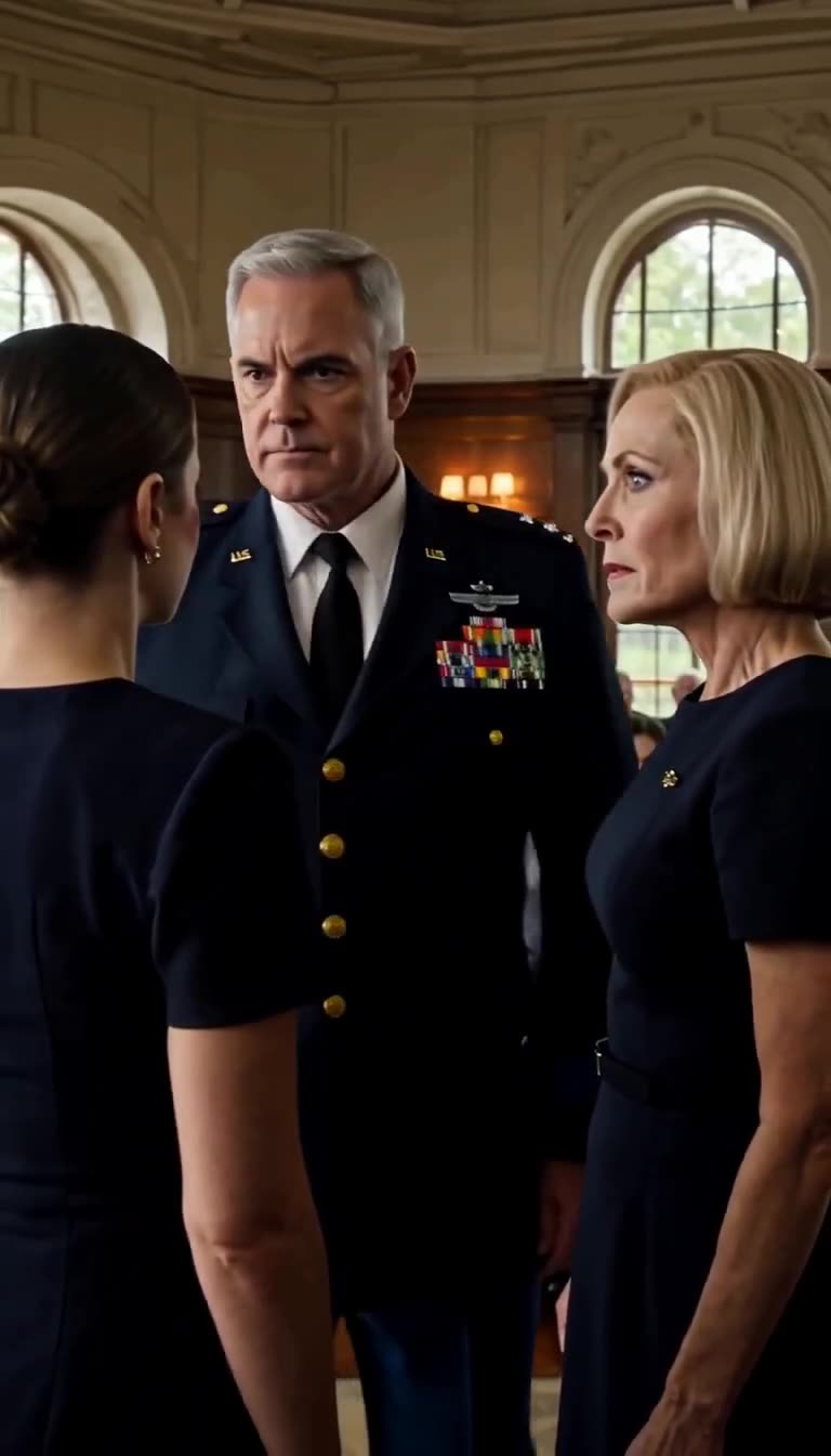 Hayes delivers a stern rebuke to Evelyn while Claire remains at attention