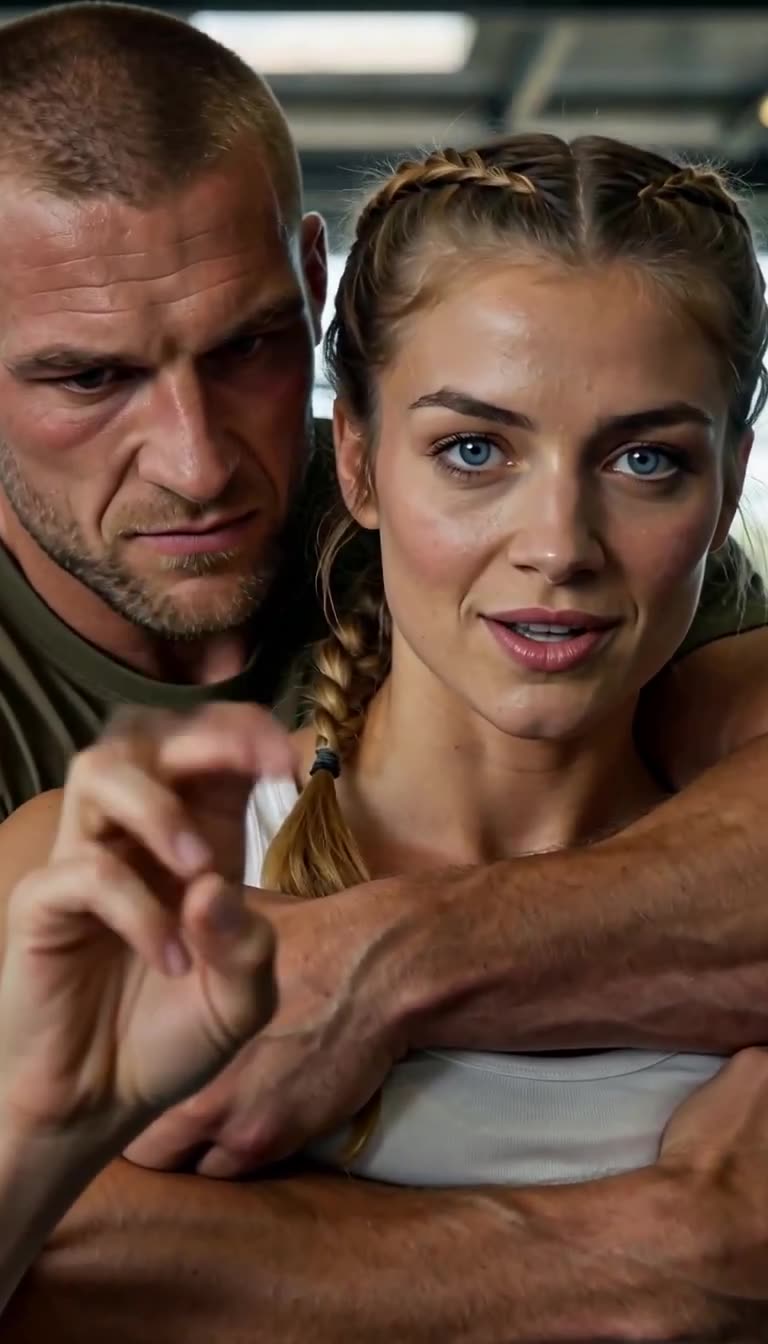 Camille curls her fingers into a fist with a faint smirk as Julien frowns with mounting unease.