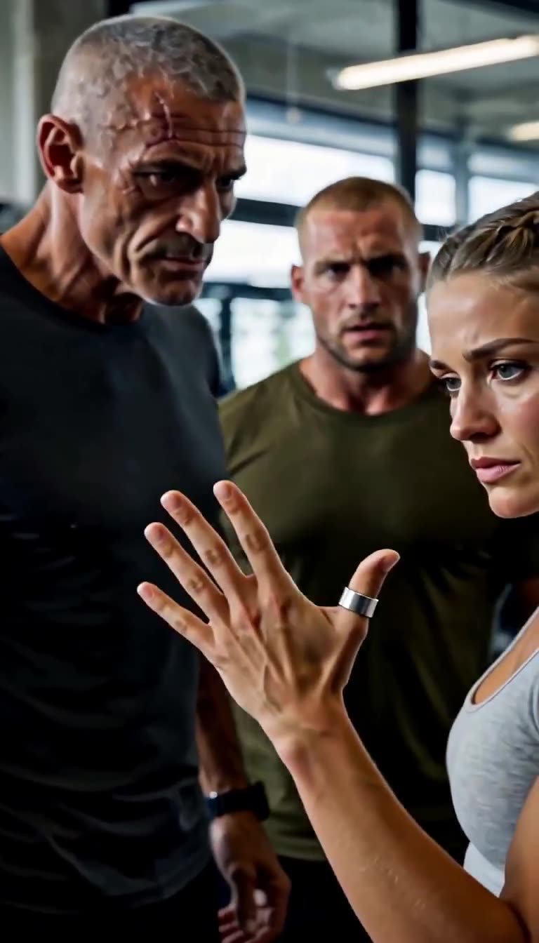 Camille displays a titanium ring on her left thumb as Julien watches in shock