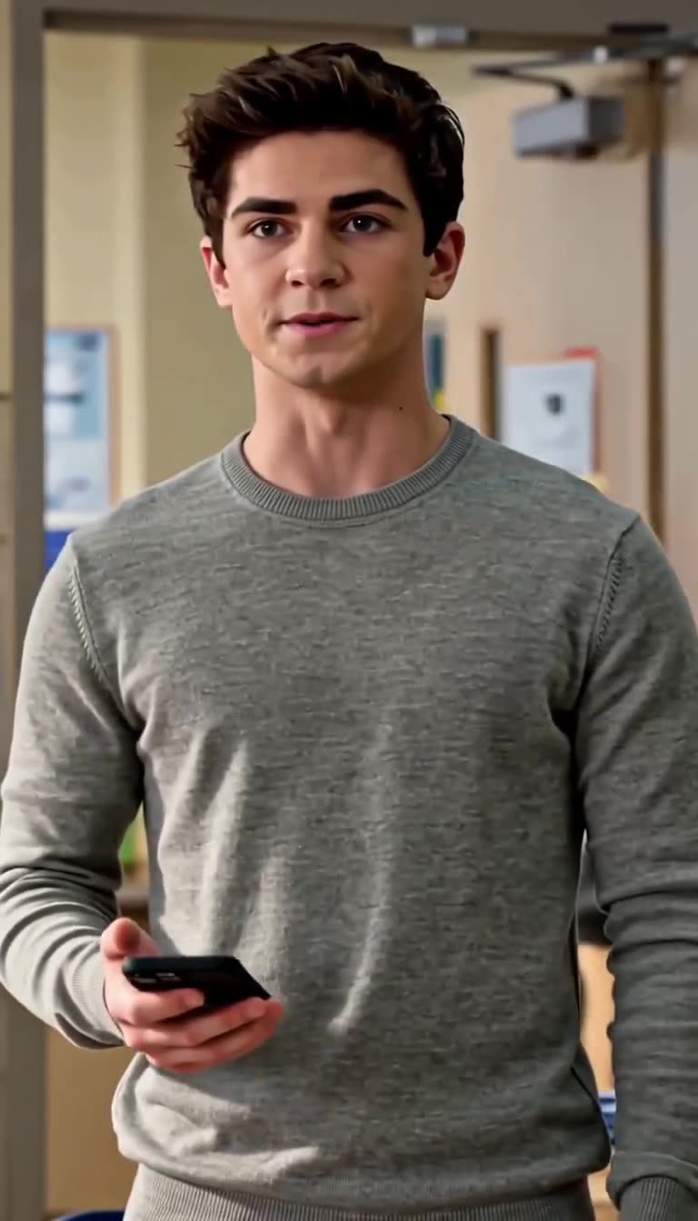 Ethan calmly holds his smartphone while delivering a decisive warning
