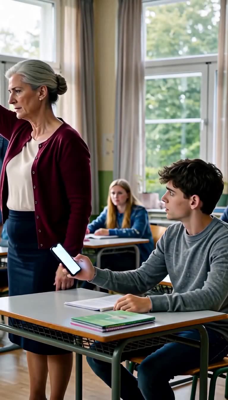 Lukas filmt das Geschehen und fordert Renate mit ruhiger Stimme zum Stoppen auf.