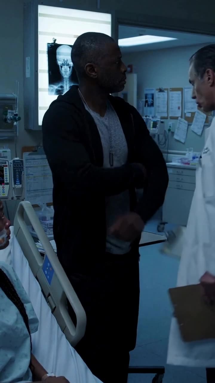 The doctor steps away after slamming the clipboard down during his harsh threat