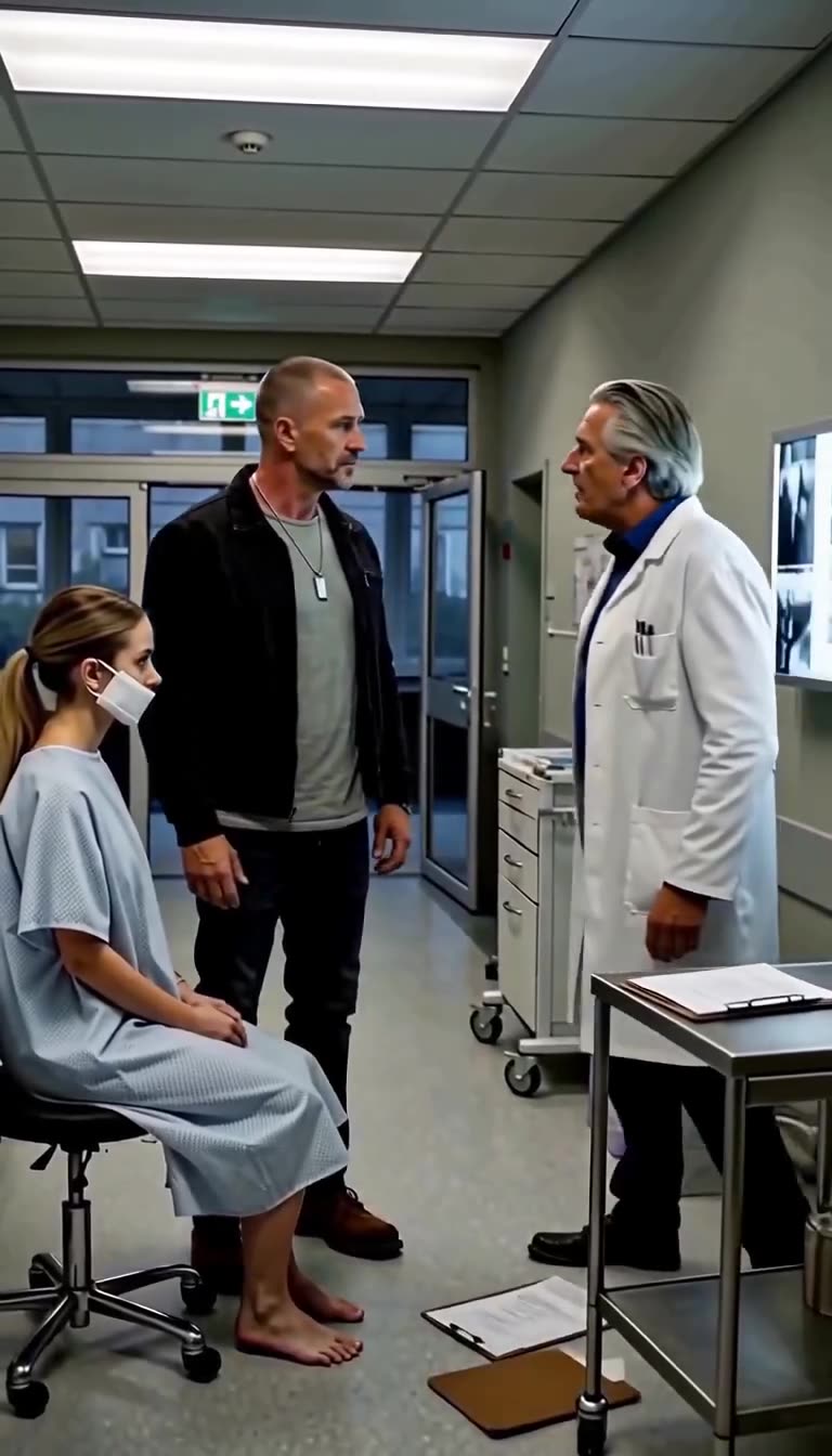 Die zerbrochenen Akten liegen auf dem Boden, während Dr. Becker Markus wütend im Klinikzimmer konfrontiert