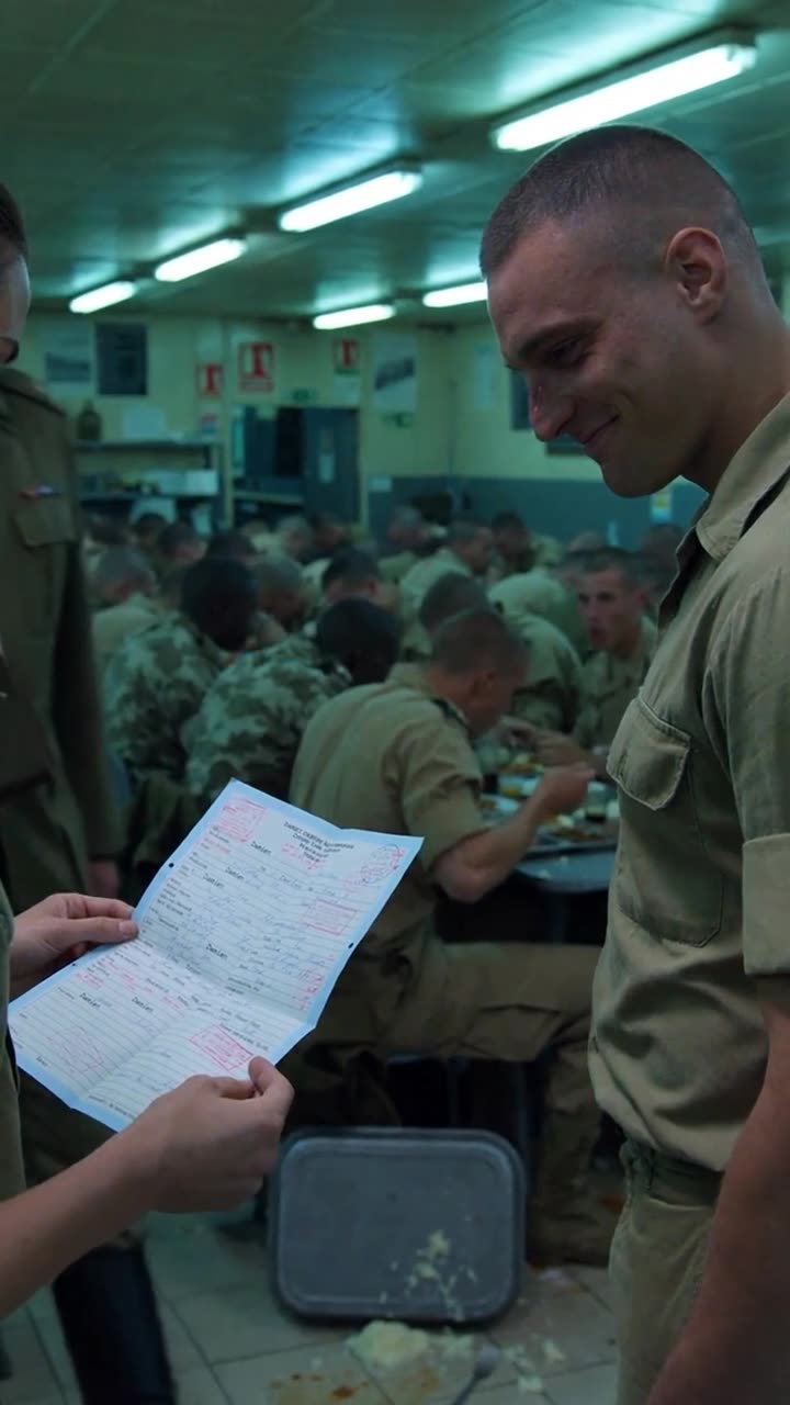 Damien staring down in disbelief as the formal paperwork reveals his infractions
