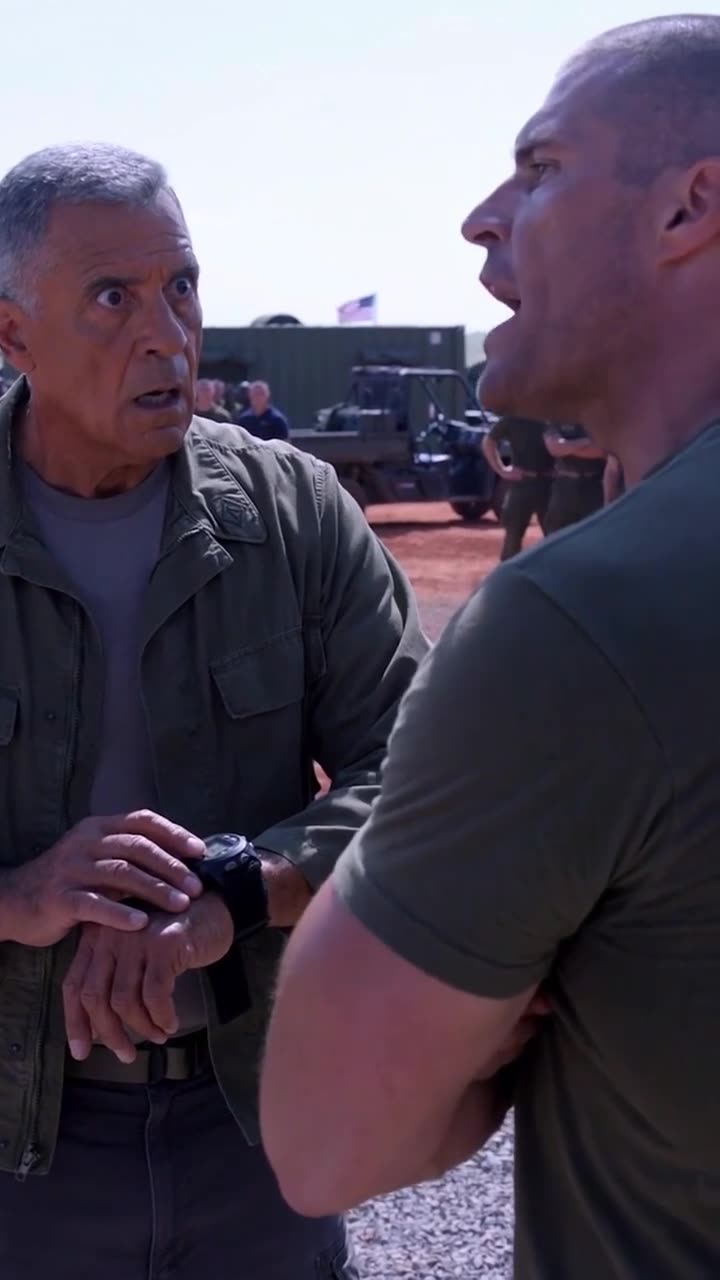 The veteran commanding officer watches in shock and alarm as the confrontation unfolds.