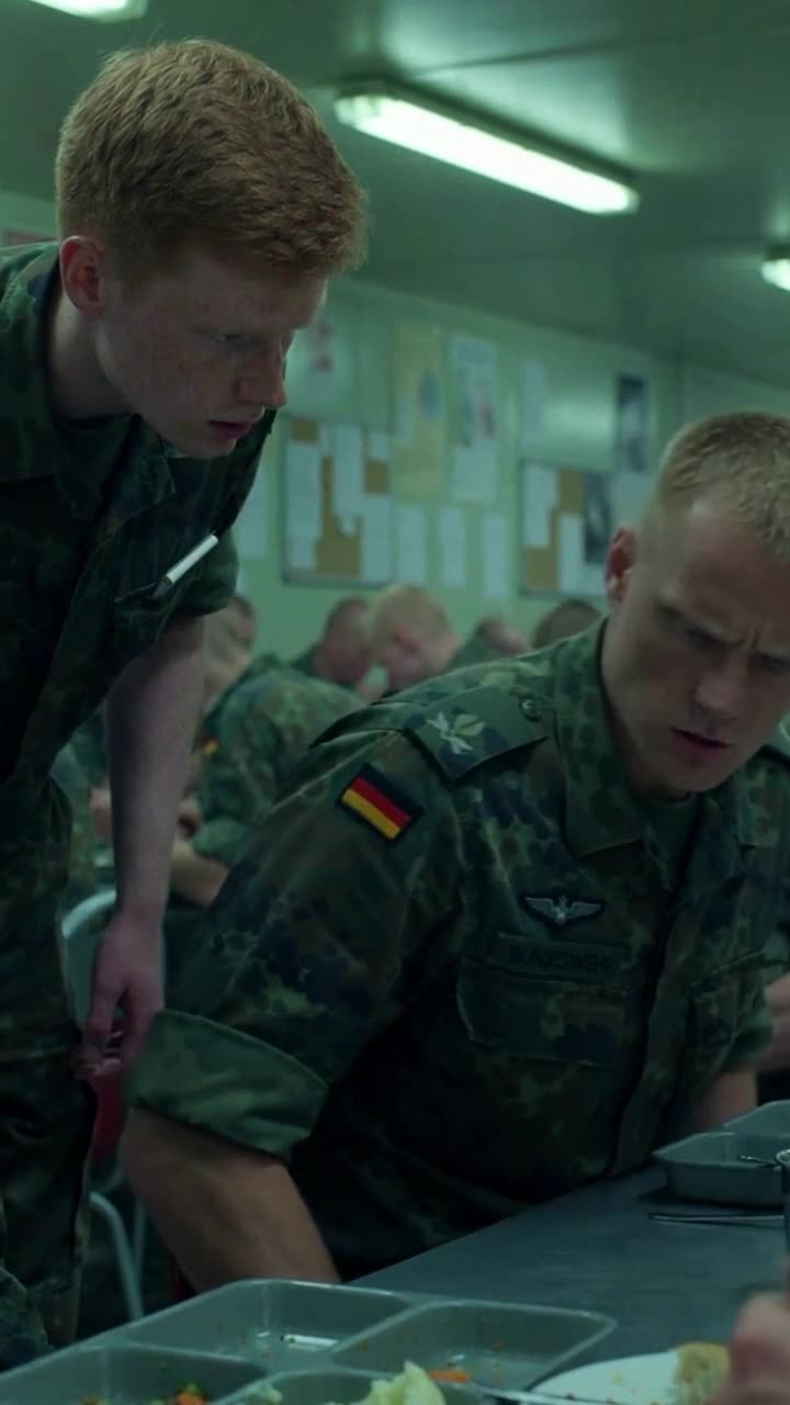 Feldwebel Markus starrt geschockt auf den Ausweis der Sonderabteilung des Generalinspekteurs