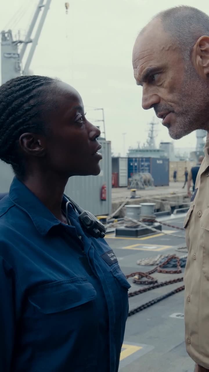 Maya raises her chin and calmly stands her ground against Robert's furious glare.