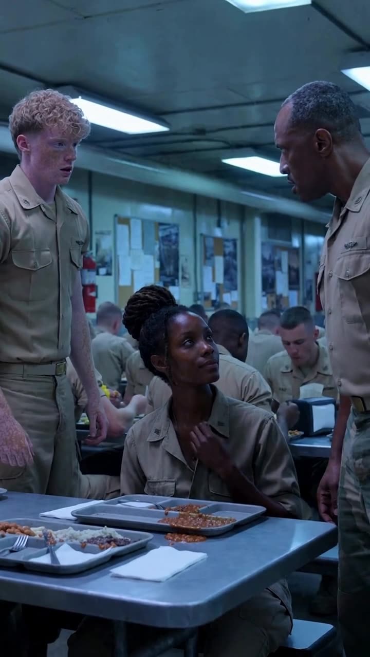 Tyler stands up in astonishment as Marcus lowers his arms in disbelief