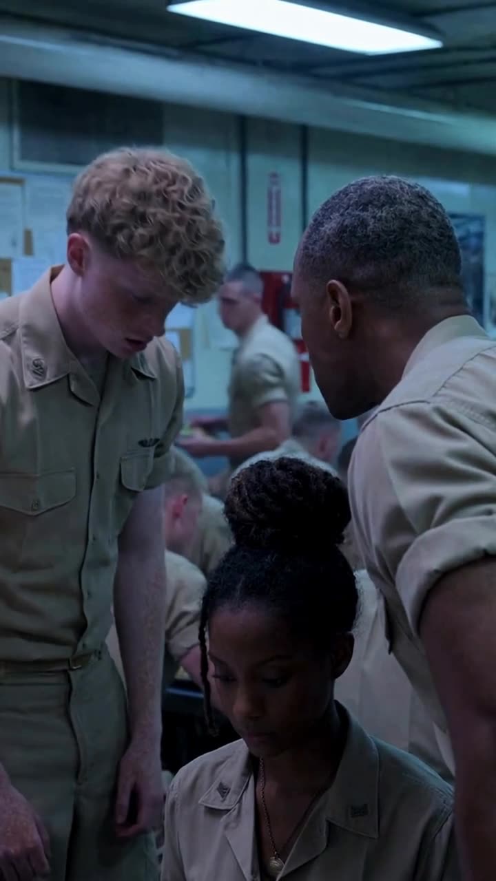 Marcus rounds on Tyler to shut down his insubordination as Sarah remains seated