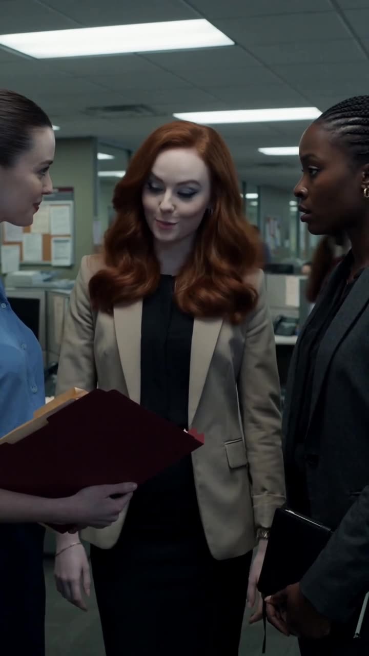 Chloe examining the documents as Maya watches with quiet, focused scrutiny