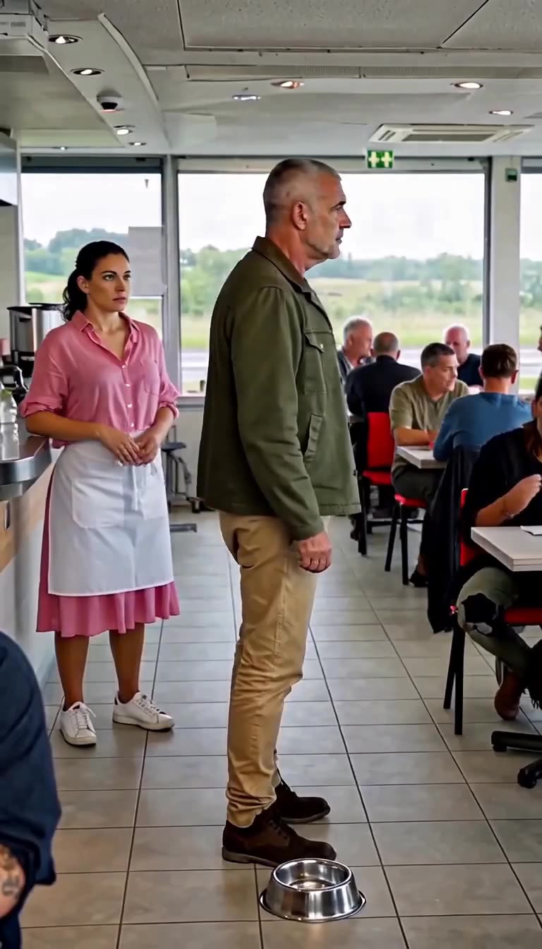 Chloé stands in relief as Julien watches the enforcer leave the restaurant.