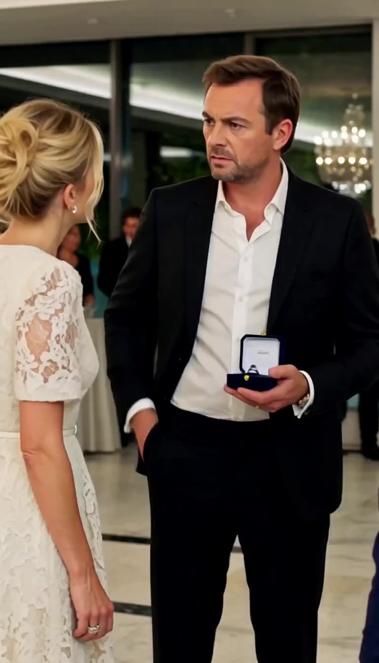 Chloé confronts Julien as he pockets the note and holds the signet ring in front of her.