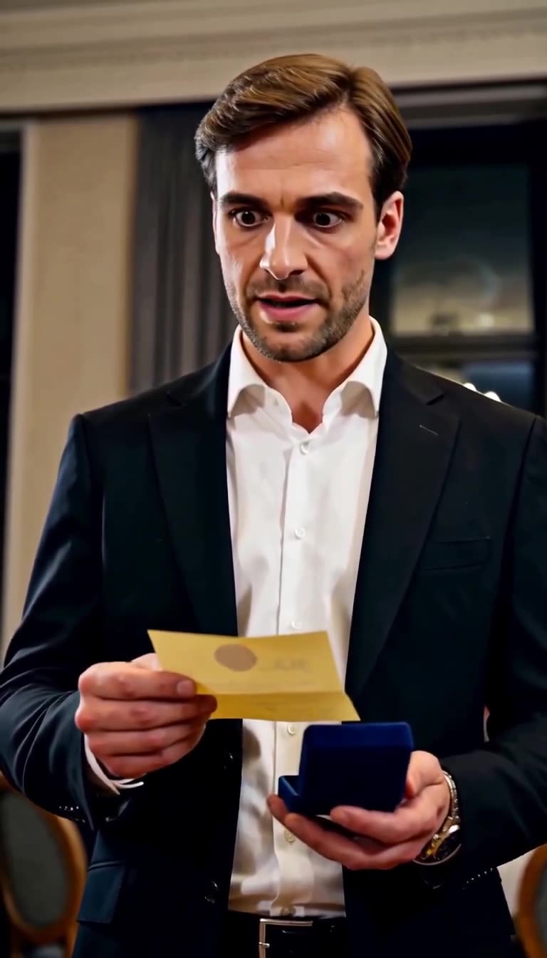 Lukas liest mit schockiertem Gesichtsausdruck die handgeschriebenen Zeilen des Testaments.