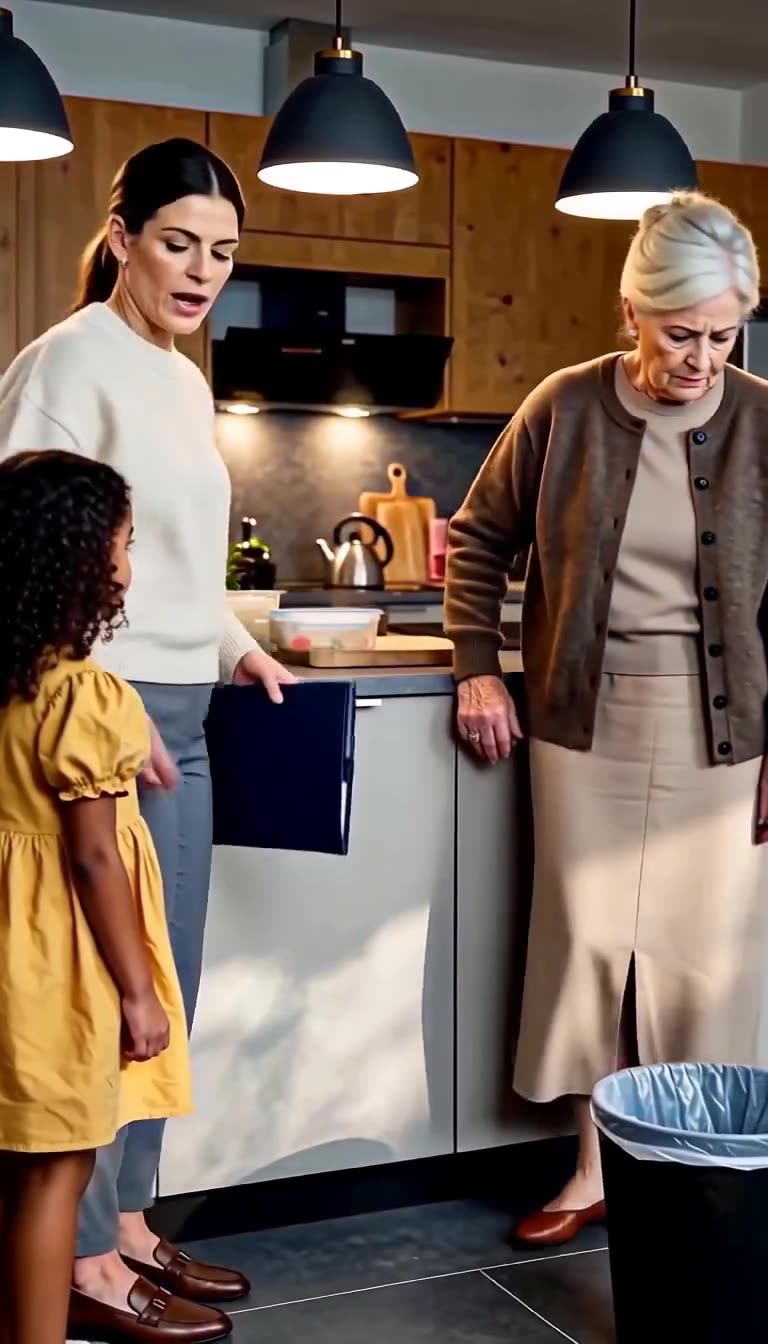 Hannah verstaut die Mappe und wendet sich der kleinen Emma zu, während Renate geschlagen zurückbleibt.