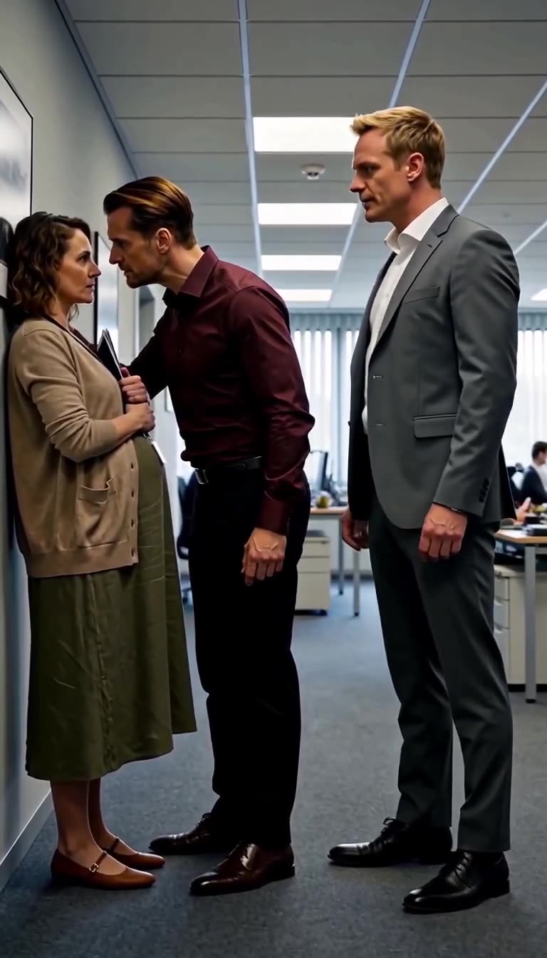 Stefan Hoffmann tritt im grauen Anzug hinter Markus und beobachtet die Szene mit kühlem Blick.