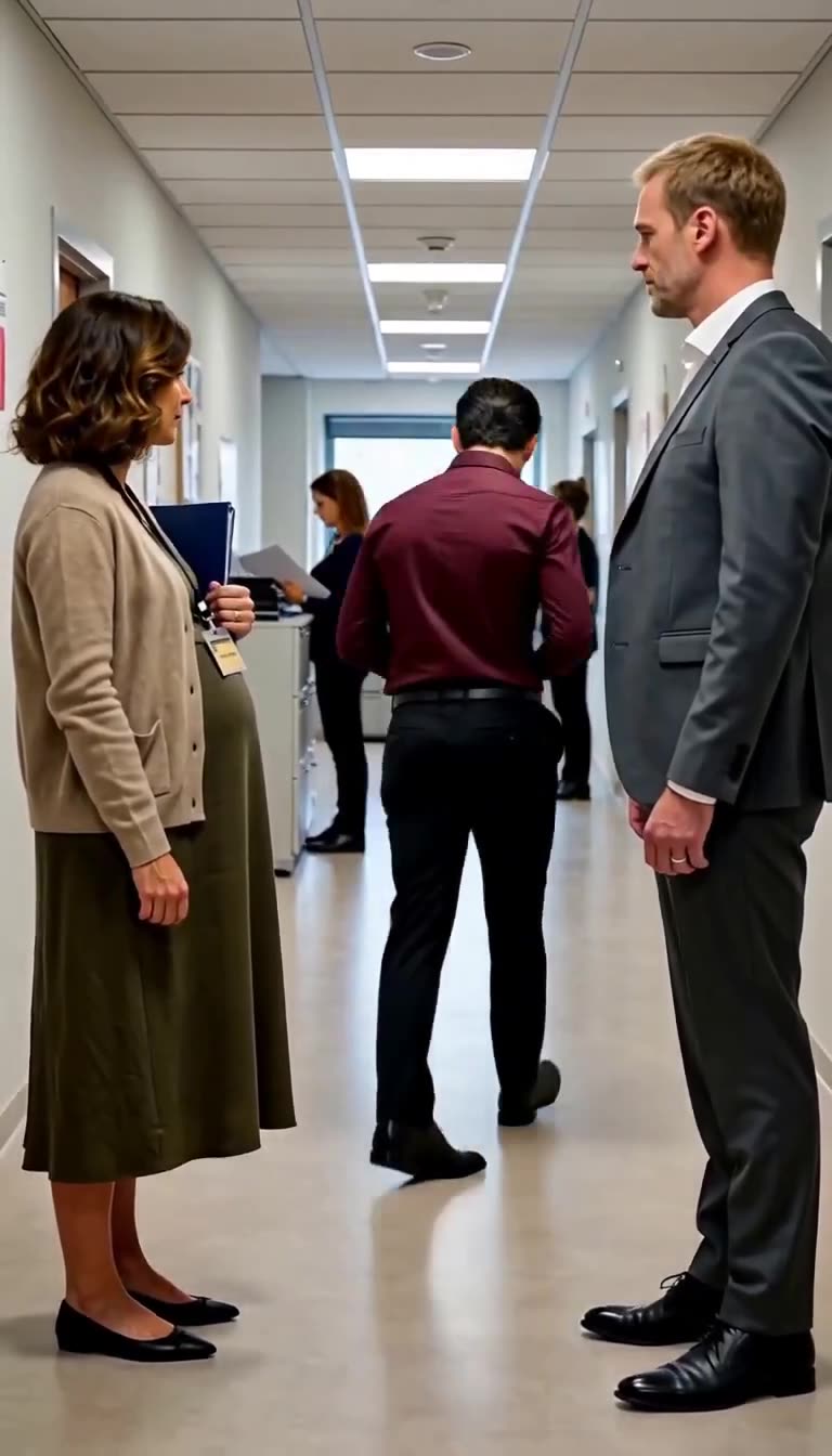Julien retreats down the office corridor in disgrace after being dismissed on the spot
