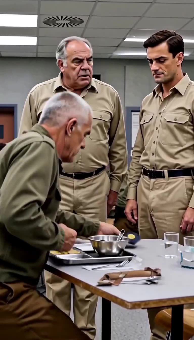Alexandre hangs his head in defeat after the general places his credential booklet onto the lunch tray