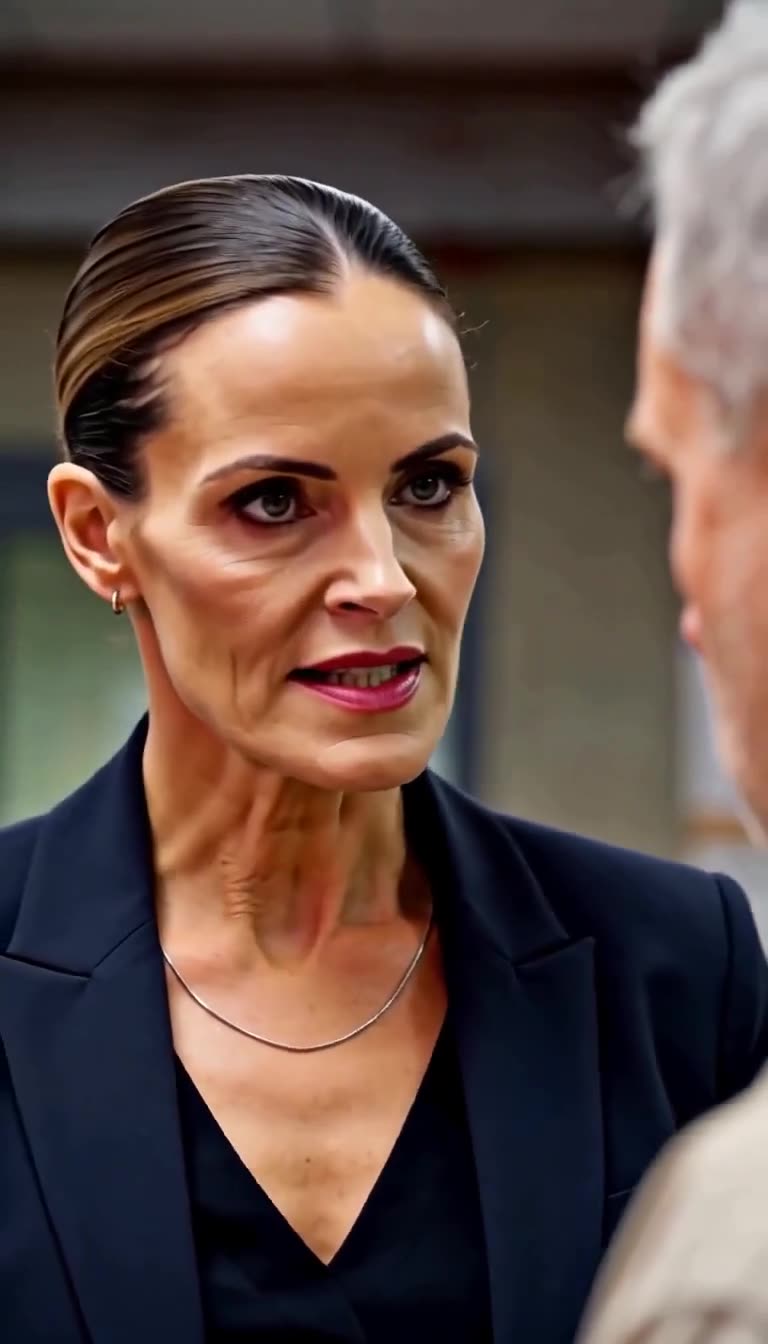 Bundesagentin Elena Brand konfrontiert den verunsicherten Hauptermittler mit unnachgiebigem Blick.