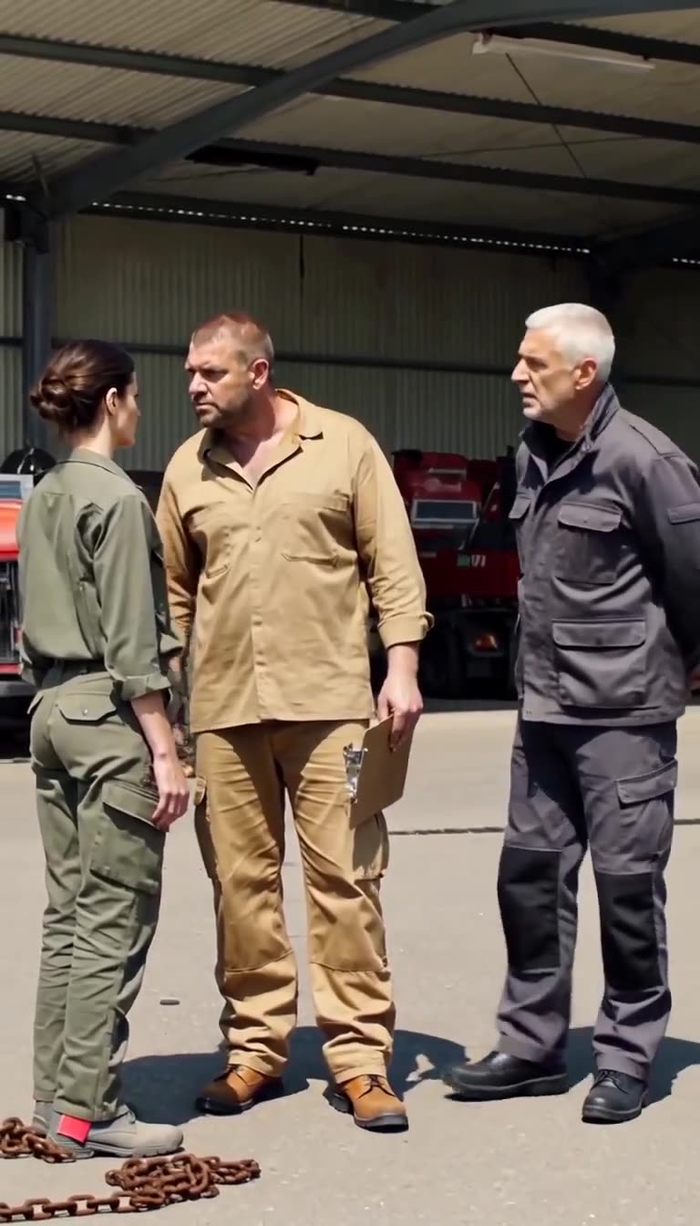 A senior officer confronts the defiant soldier and the supervisor.