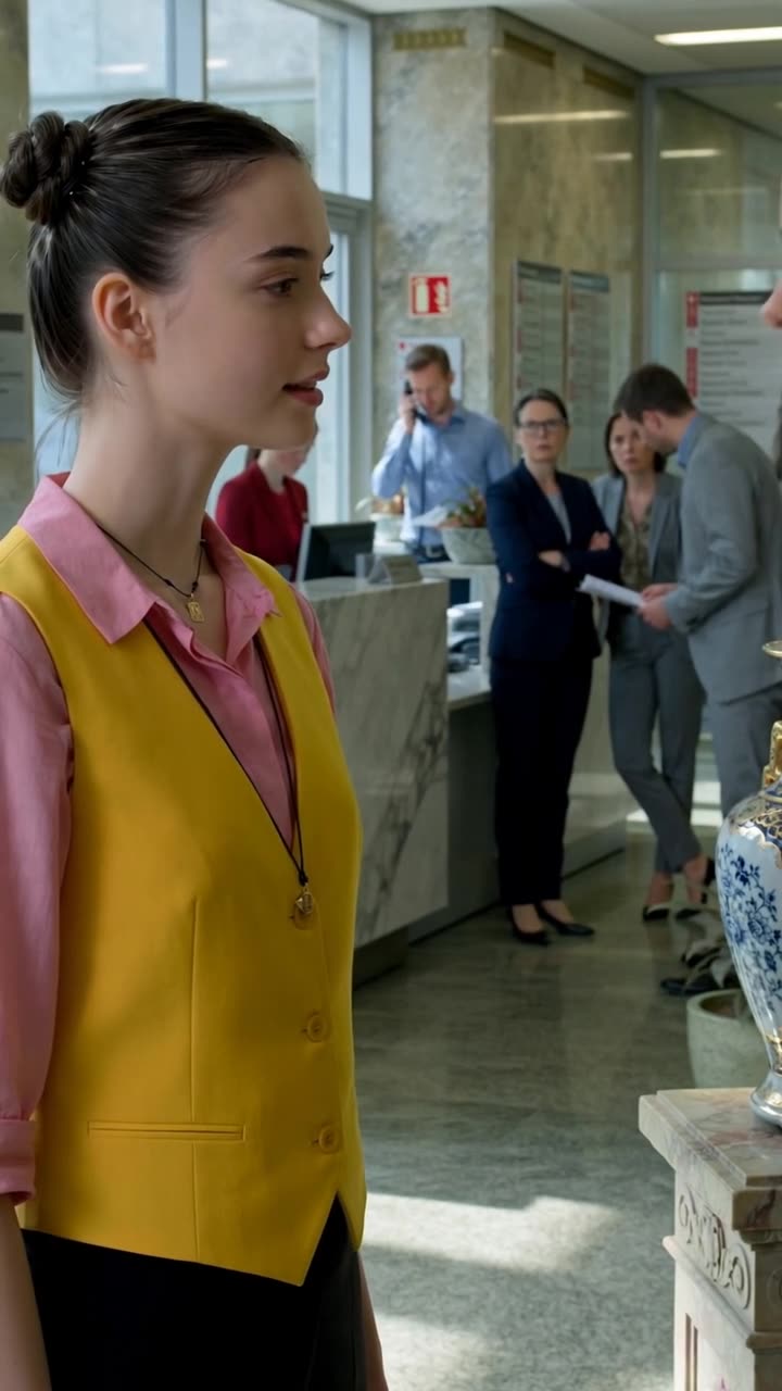 Lena erwidert den Angriff gelassen, während ihr verborgener Siegelring sichtbar wird.