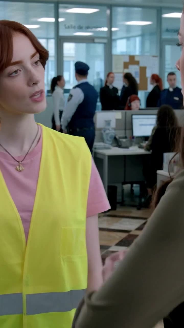Juliette stands her ground, speaking firmly as corporate staff watch in the background.