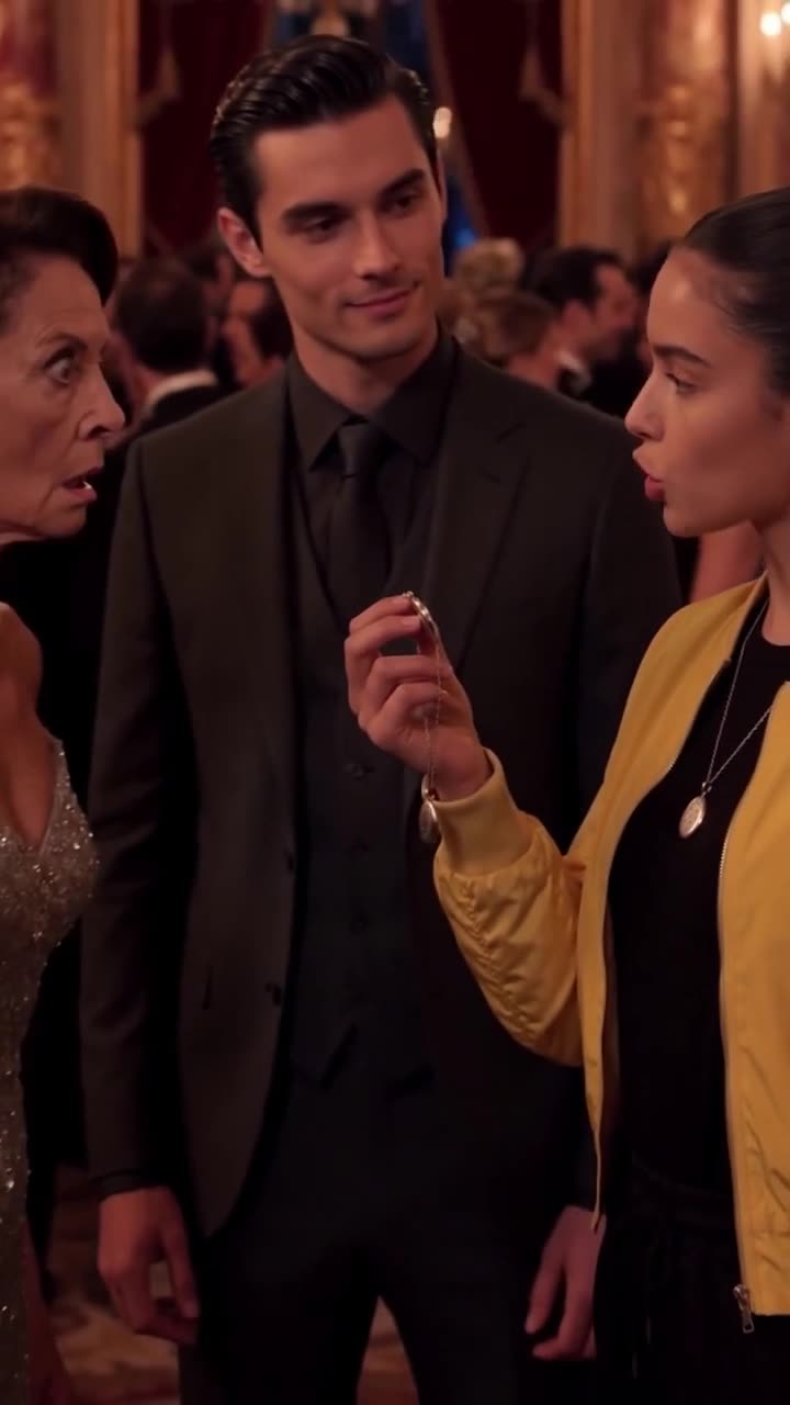 The young woman holding up an antique silver locket as the matriarch gasps in sheer terror.