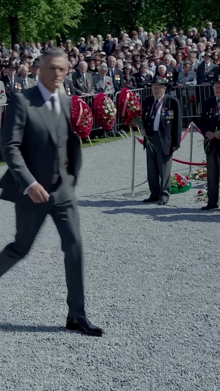 Direktor Markus nähert sich im anthrazitfarbenen Dreiteiler mit eiligen Schritten über den Kiesweg.