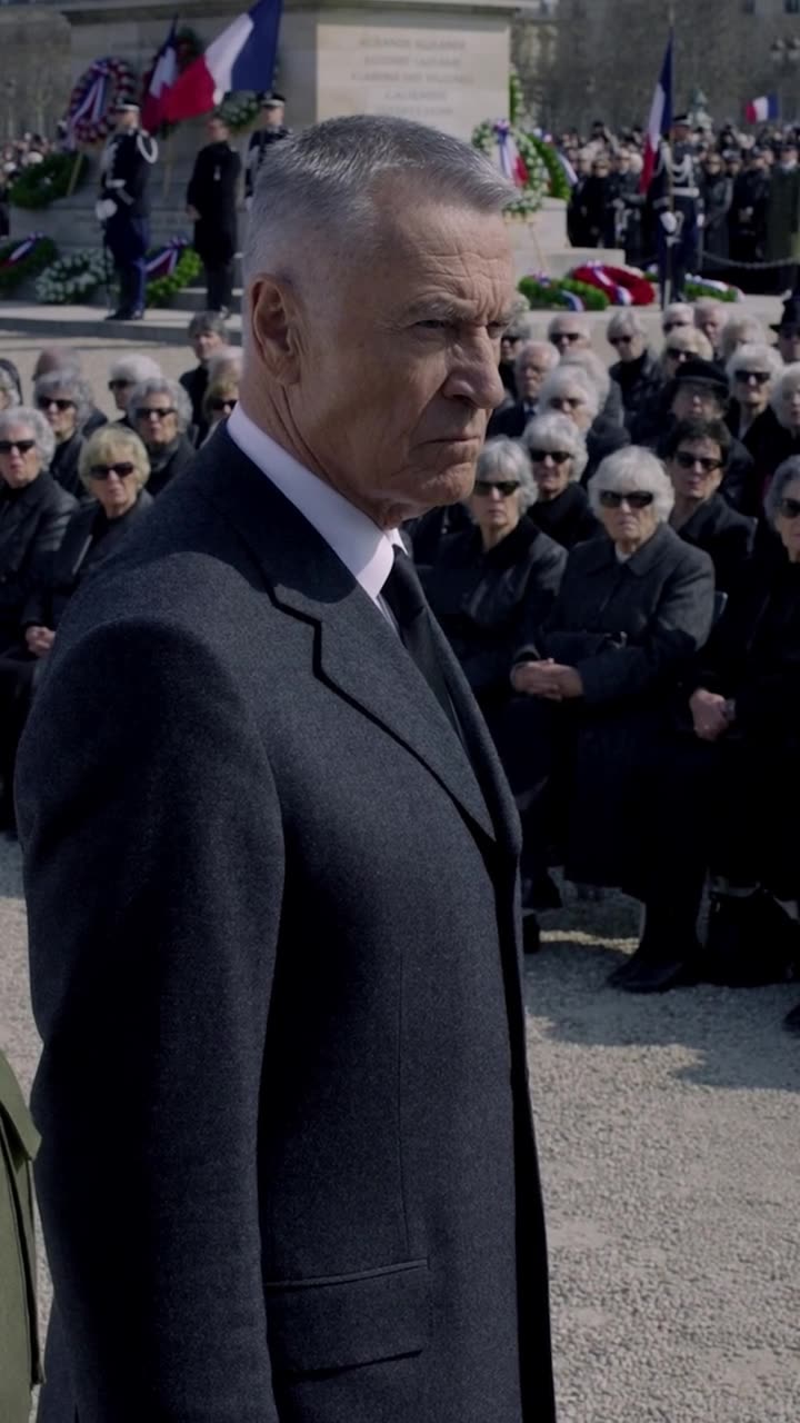 Ceremonial director Laurent glares coldly in disgust after ordering Alexandre off the grounds.