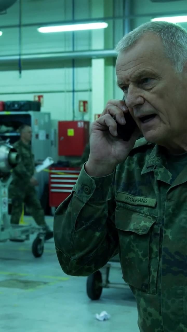 Nahaufnahme von Wolfgang, der den Sperrbefehl ins Telefon spricht