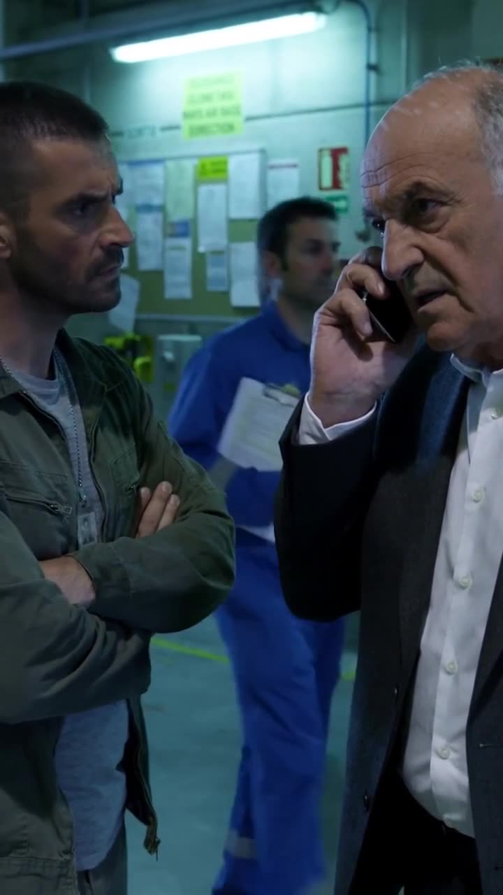 The general takes an urgent phone call beside the stoic undercover inspector