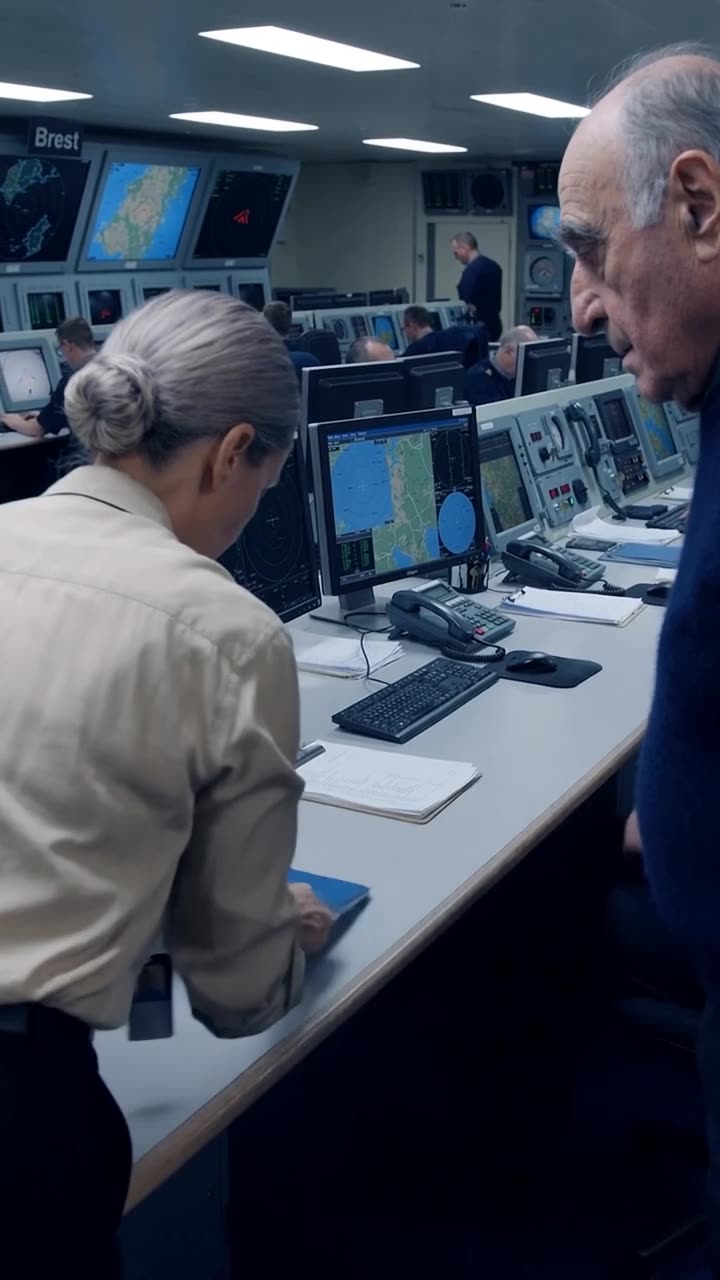 Camille calmly retrieves her access card and takes the blue logbook from the console desk.