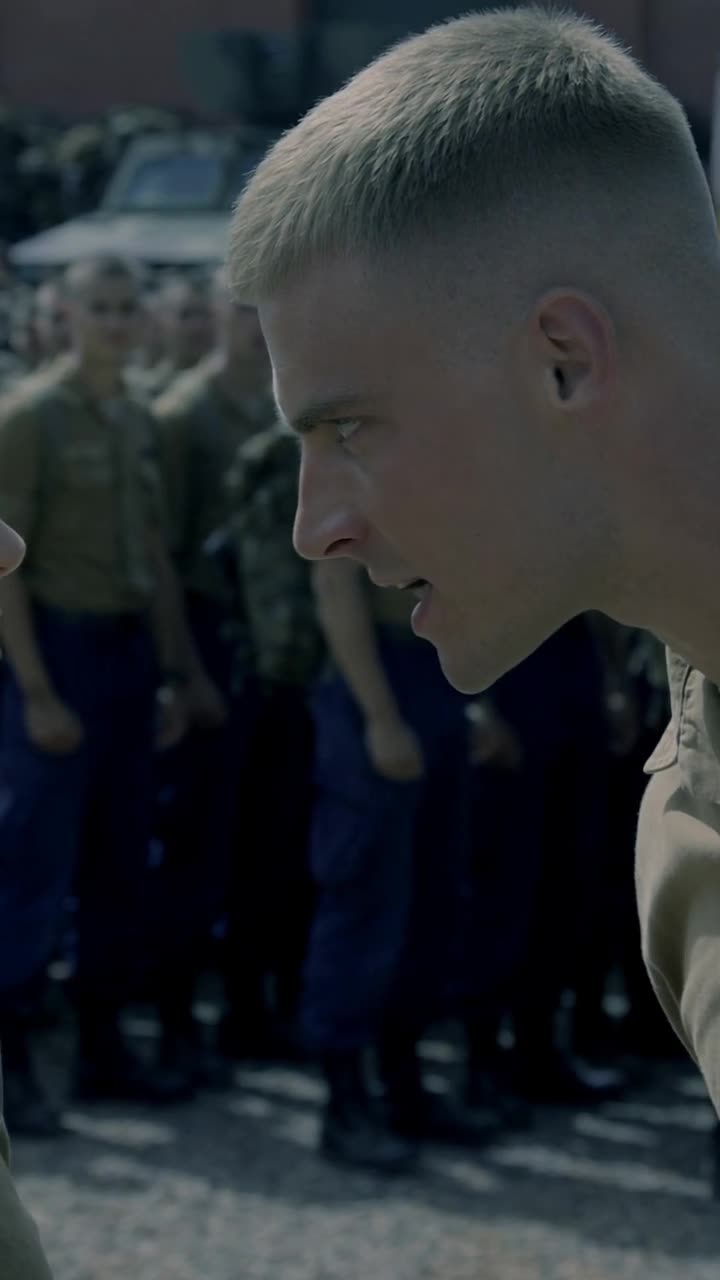 Close-up of Julien sneering with flared nostrils as he shouts an order at Camille