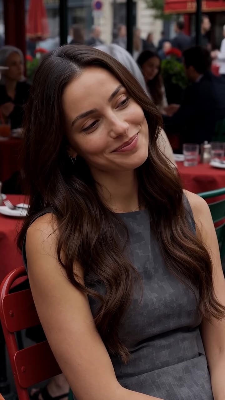 Camille smiles with amused nonchalance as Enzo attempts to intimidate the table.