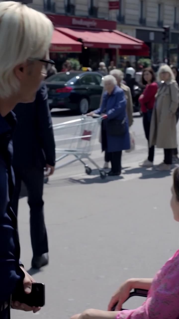Julien calmly clips the car keys to his belt as Damien walks away in front of onlookers.