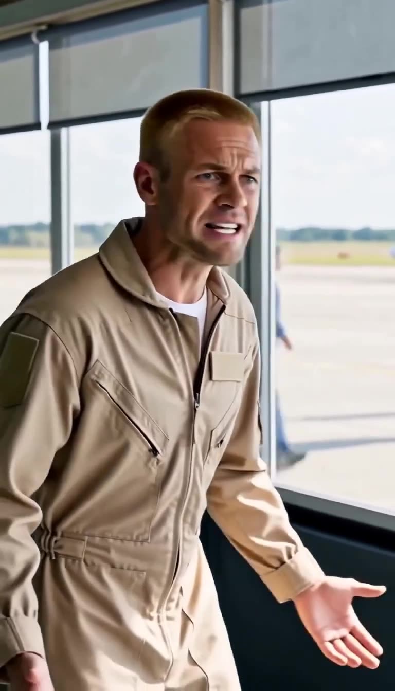 Miller reacts in furious bewilderment as the true identity of the pilot is revealed