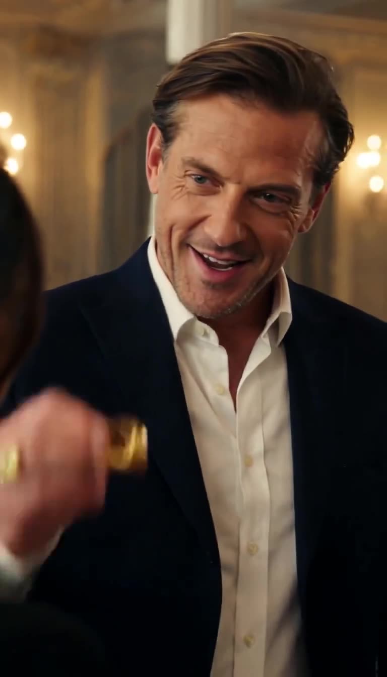 Julien sneers while mockingly dangling a gold ring between his fingers.