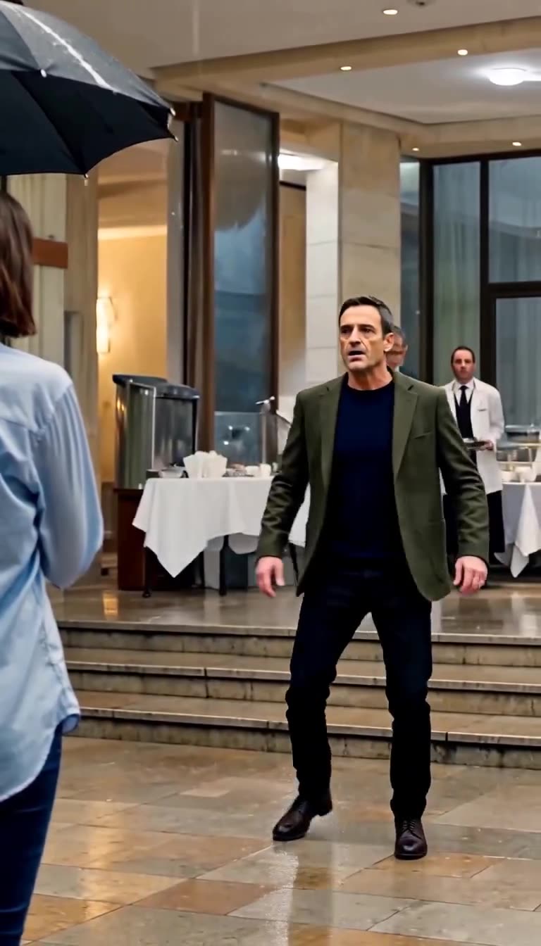 Alexandre reels in disbelief on the hotel steps after his commercial lease is revoked