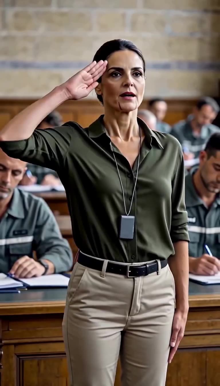 Claire stands tall and salutes, welcoming the Third Battalion back to order.