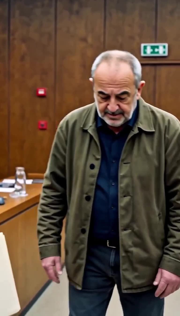 An older military official looking down in disbelief during the hearing