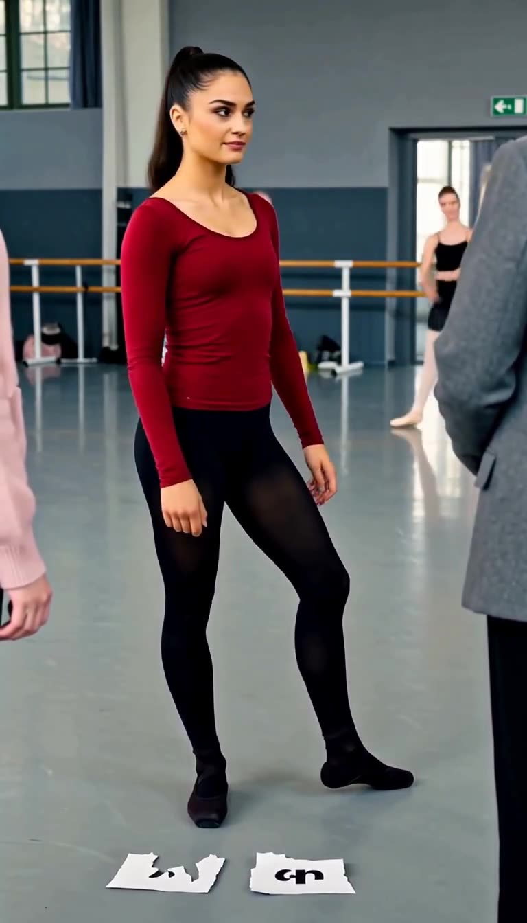 Vanessa deutet im roten Trikot triumphierend auf den zerrissenen Zettel auf dem Boden.