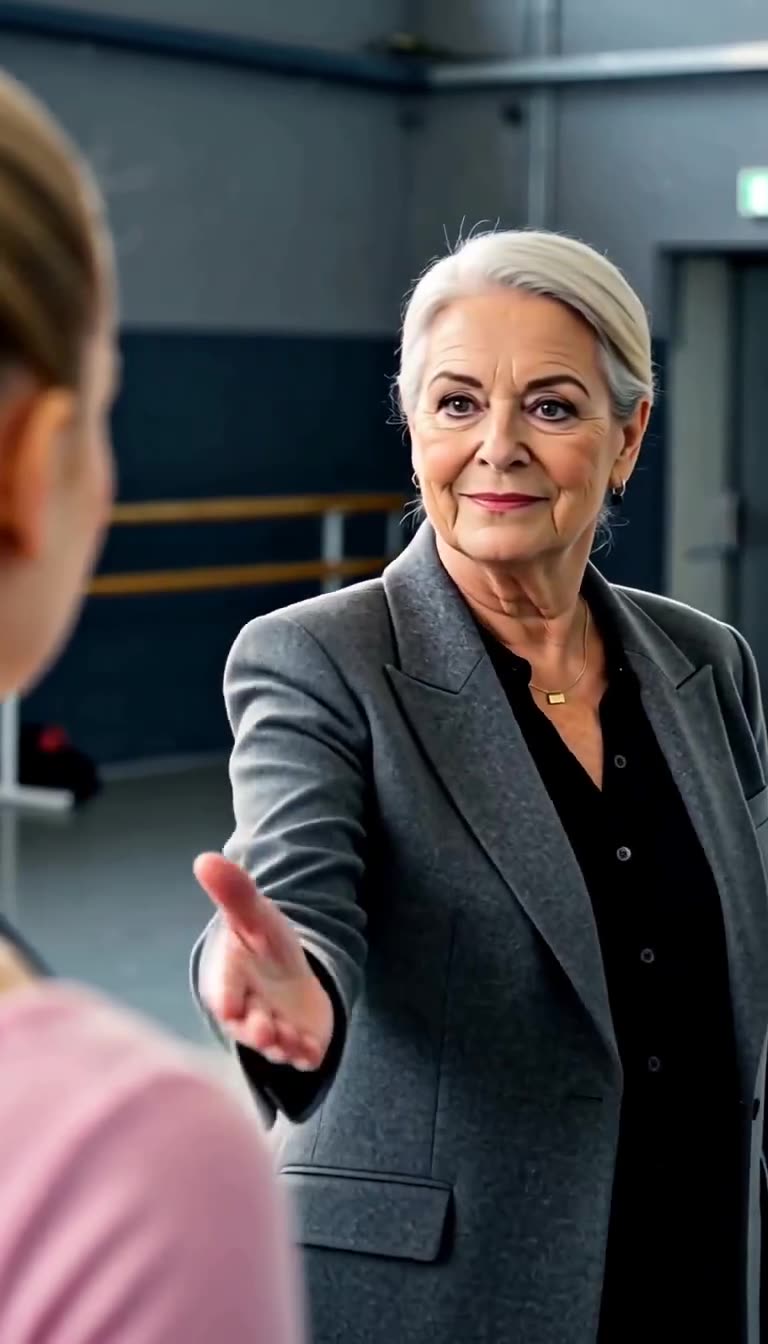 Dorothea lächelt warmherzig und reicht der talentierten Ballerina Lena zur Aufnahme die Hand