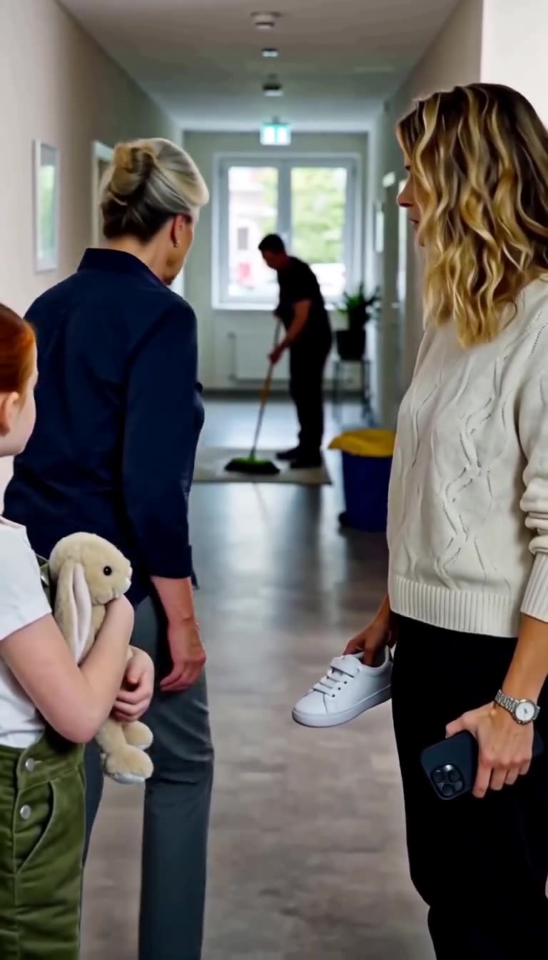 Konfrontation im Hausflur: Renate weicht schockiert vor Laura und dem Schuh zurück