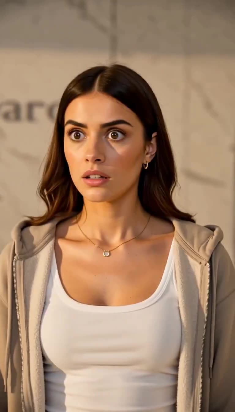 Shocked receptionist Camille looking on in stunned disbelief after being fired on the spot