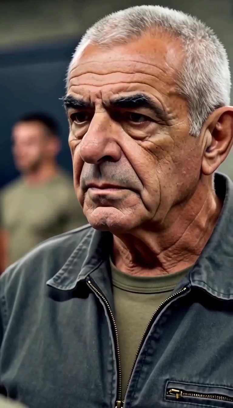 Close-up of commander Marc looking stunned as his authoritarian composure crumbles