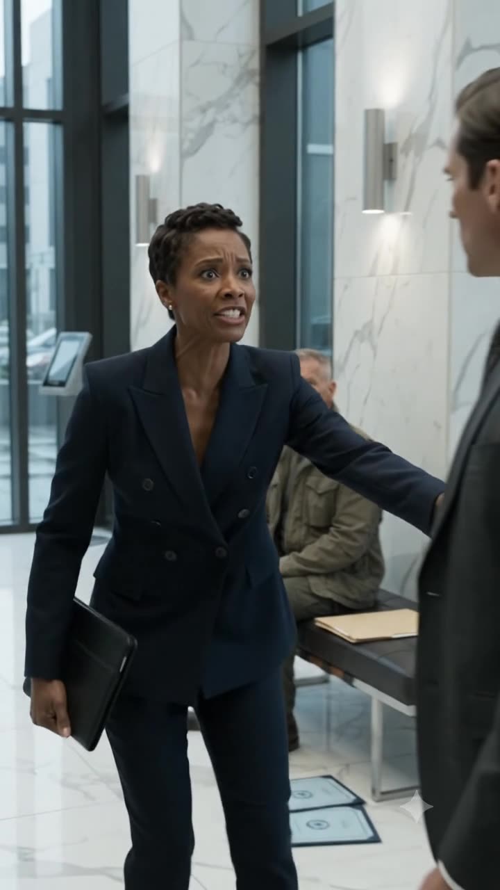Evelyn Reed rushes forward in fury, commanding Julian to step away from the mysterious visitor.