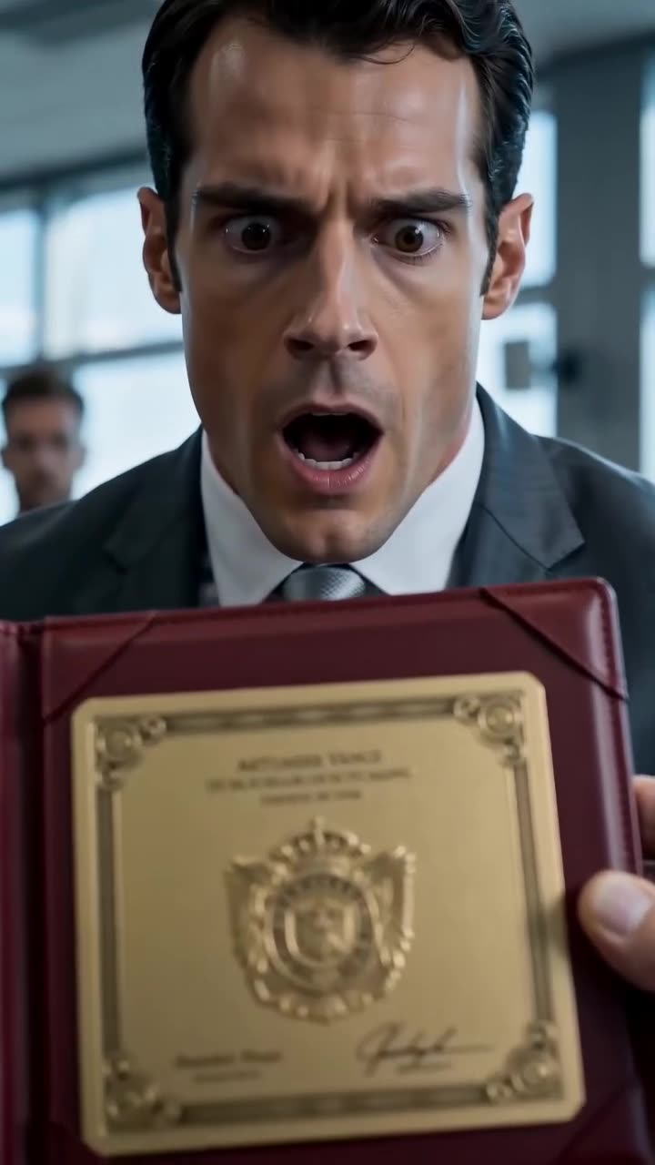 Julian Reed stares in mouth-agape terror at Arthur Vance's official founder credentials