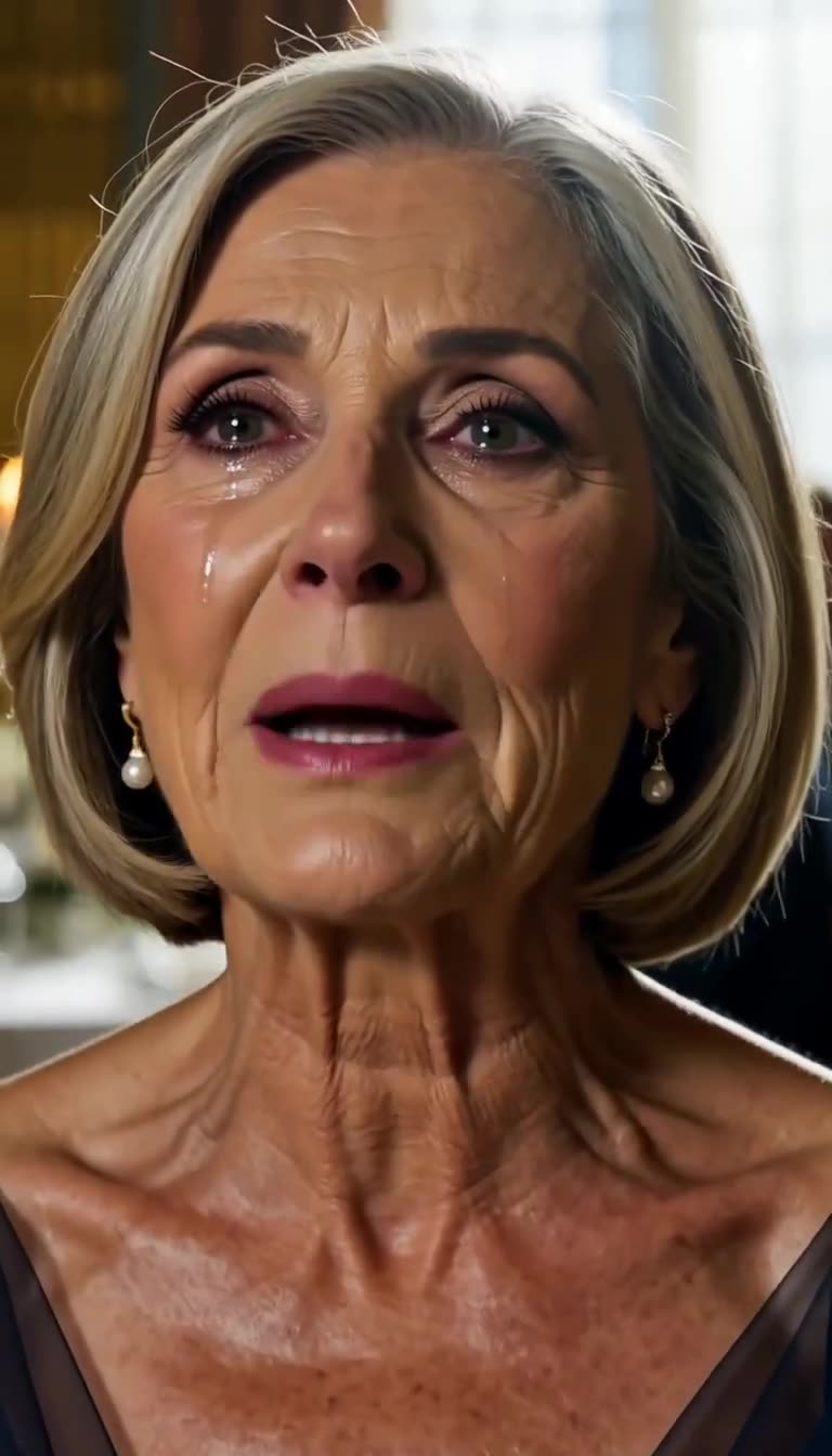 Close-up of Monique glaring with fierce defiance through her tears