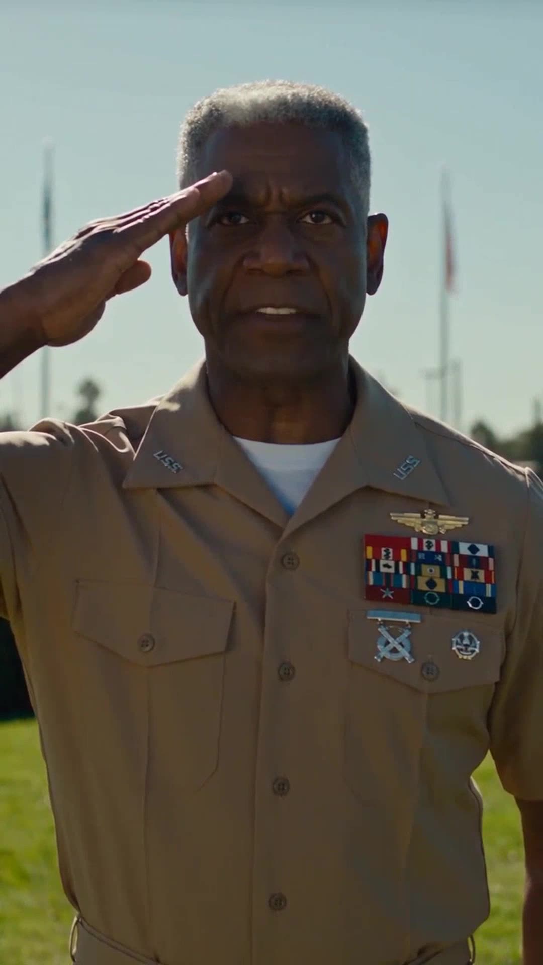 Master Sergeant Marcus Cole renders a sharp formal salute in service dress uniform under the morning sun.